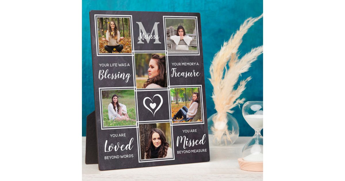In Loving Memory Unique Photo Collage Memorial Plaque | Zazzle
