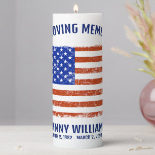 In Loving Memory US Flag Candle