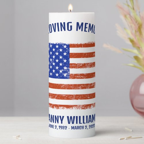 In Loving Memory US Flag Candle