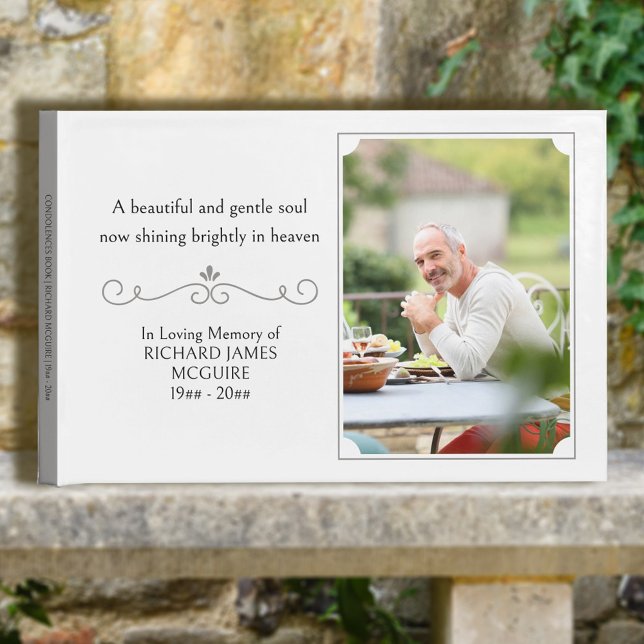 In Loving Memory Vertical Photo Condolences Guest Book (Creator Uploaded)