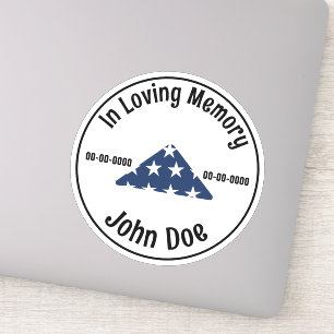In Loving Memory Veteran Custom Cut Vinyl Sticker