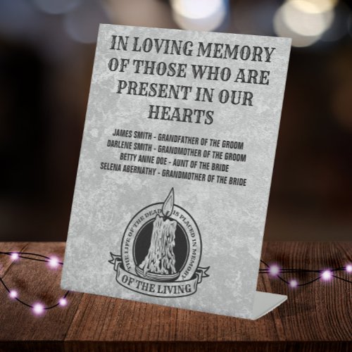 In Loving Memory Vintage Gothic Memorial Pedestal Sign