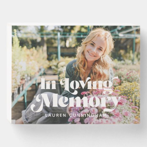 In Loving Memory Vintage Retro Memorial Photo Wooden Box Sign