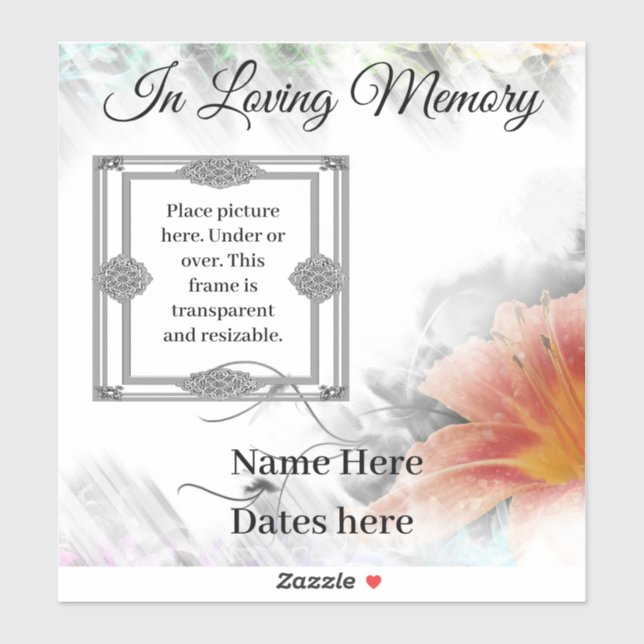 In loving memory vinyl sticker (Sheet)