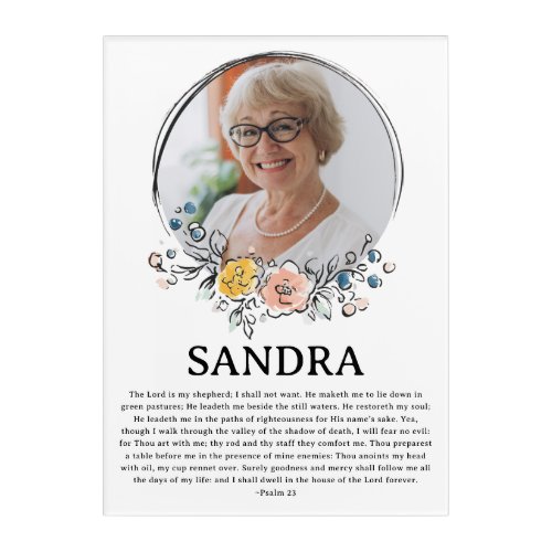 In Loving Memory Watercolor floral Acrylic Print