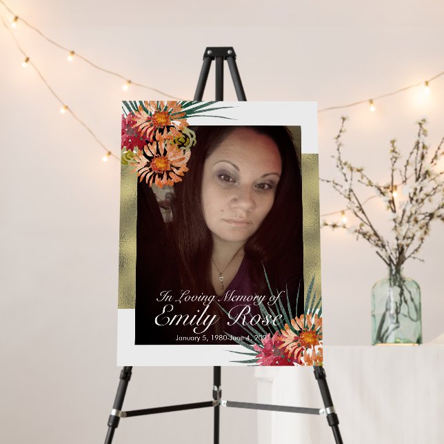 In Loving Memory Watercolor Floral Foam Board (In Situ (Stand))