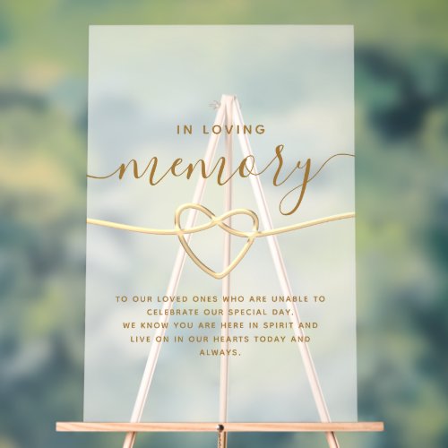 In Loving Memory Wedding Memorial Acrylic Sign