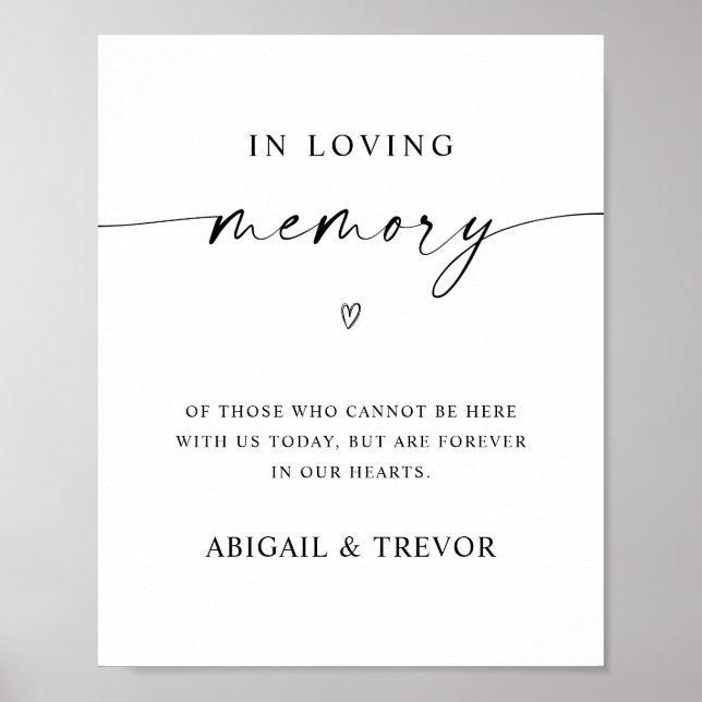 In Loving Memory Wedding Memorial Table Poster (Front)