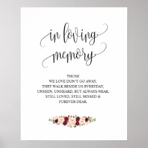 In loving memory Wedding Memorial Table Sign v12