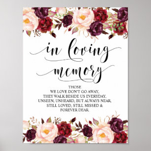 In loving memory Wedding Memorial Table Sign v22