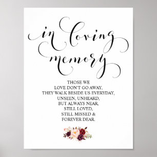 In loving memory Wedding Memorial Table Sign v23