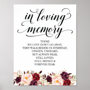 In loving memory Wedding Memorial Table Sign v25
