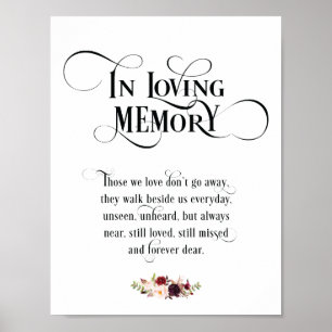 In loving memory Wedding Memorial Table Sign v5