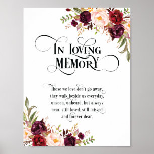 In loving memory Wedding Memorial Table Sign v7