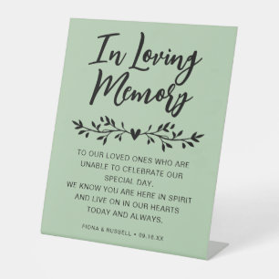 In Loving Memory Wedding Personalized Pedestal Sign
