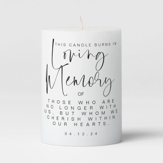 In Loving Memory Wedding Remembrance Candle Date (Front)