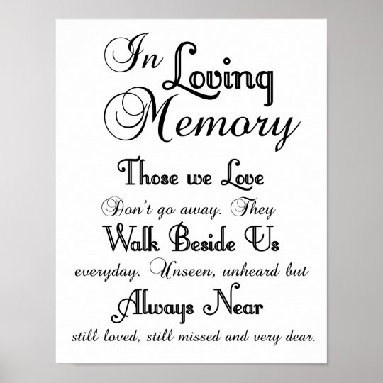 In Loving Memory Wedding Sign | Zazzle.com