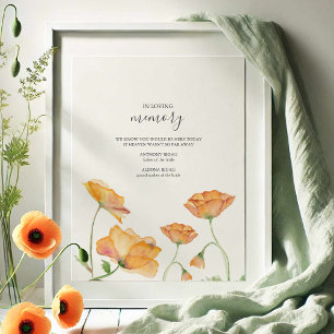 In Loving Memory Wedding Sign Orange Flowers
