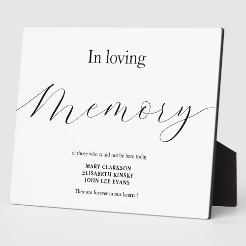 In loving memory wedding sign Tabletop Plaque