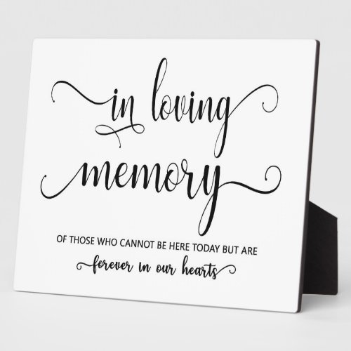 In loving memory wedding sign Tabletop Plaque