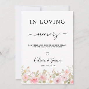In Loving Memory Wedding Sign Template with Rose,