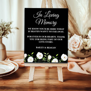 In Loving Memory White Floral Wedding Memorial Foam Board