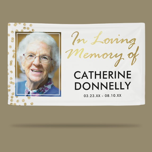 In Loving Memory | White Gold Memorial Photo Banner (Creator Uploaded)