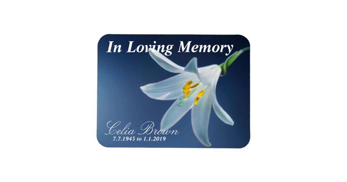 In Loving Memory White Lily Funeral, Memorial Zazzle