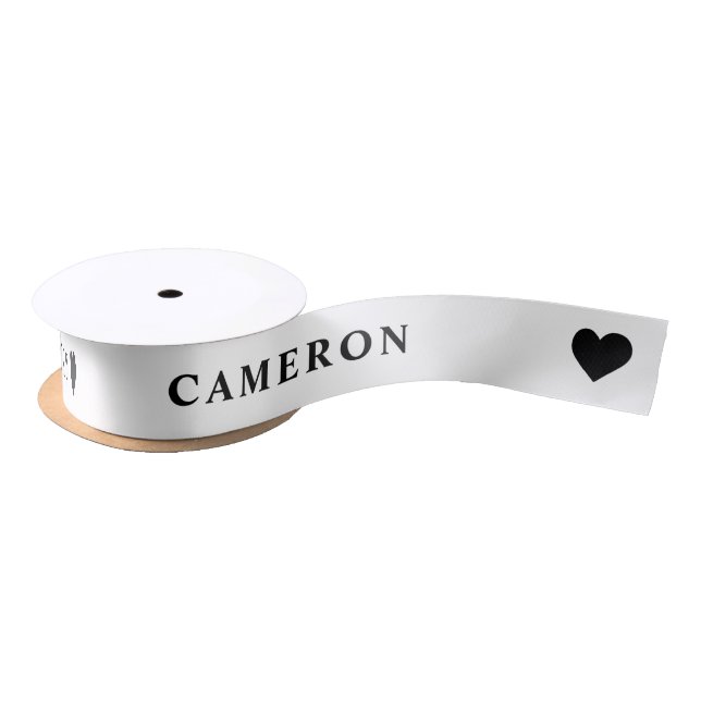 In Loving Memory | White Ribbon with Name (Spool)