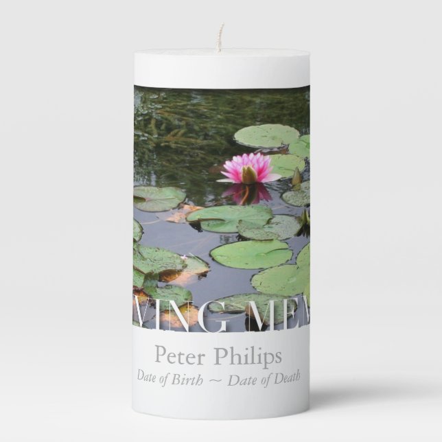 In Loving Memory white Template Memorial Candle (Front)