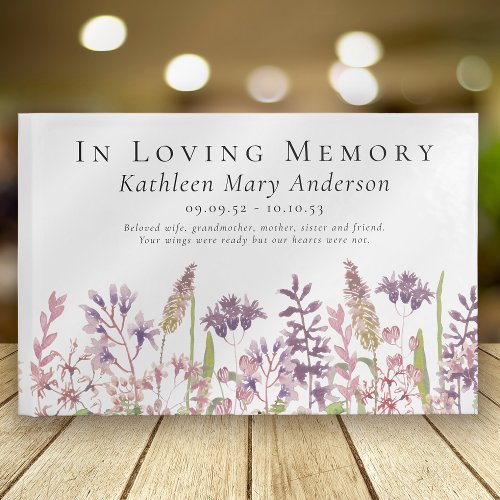 In Loving Memory Wildflower Memorial Funeral Guest Book