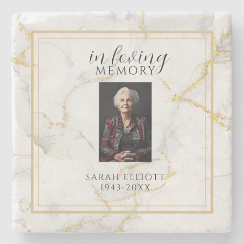 In Loving Memory  with Photo | marble gold