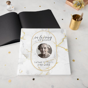 In Loving Memory with Photo marble Guest Book