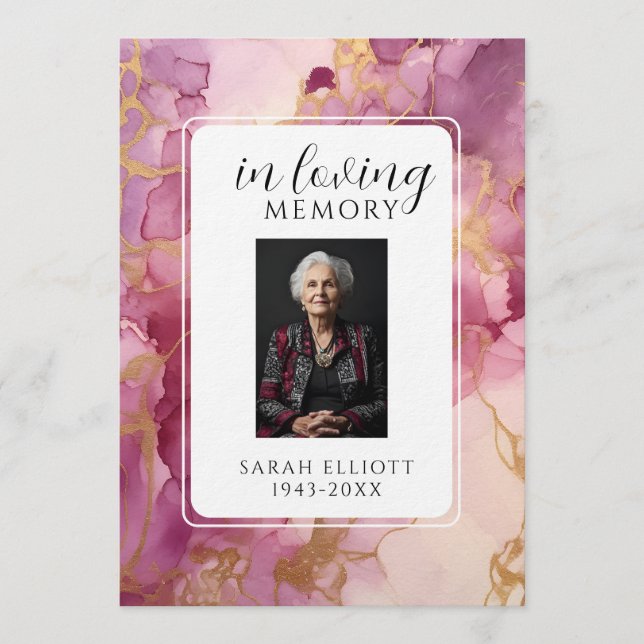 In Loving Memory with Photo | Personal Invitation (Front)