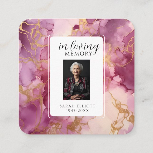 In Loving Memory with Photo | Personal Square Business Card (Front)