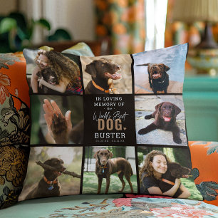 In Loving Memory 'Worlds Best Dog' Keepsake Photo Throw Pillow