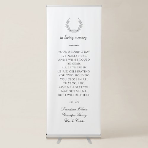 In Loving Memory Wreath Wedding Memorial Banner