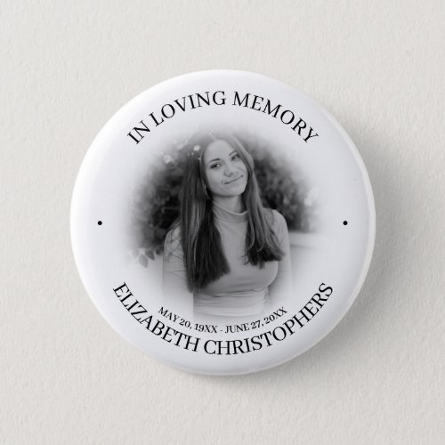 In Loving MemoryCustom Photo Memorial Button