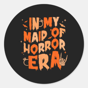 In Maid Of Horror Era Skeleton Hand Chelorette Wed Classic Round Sticker