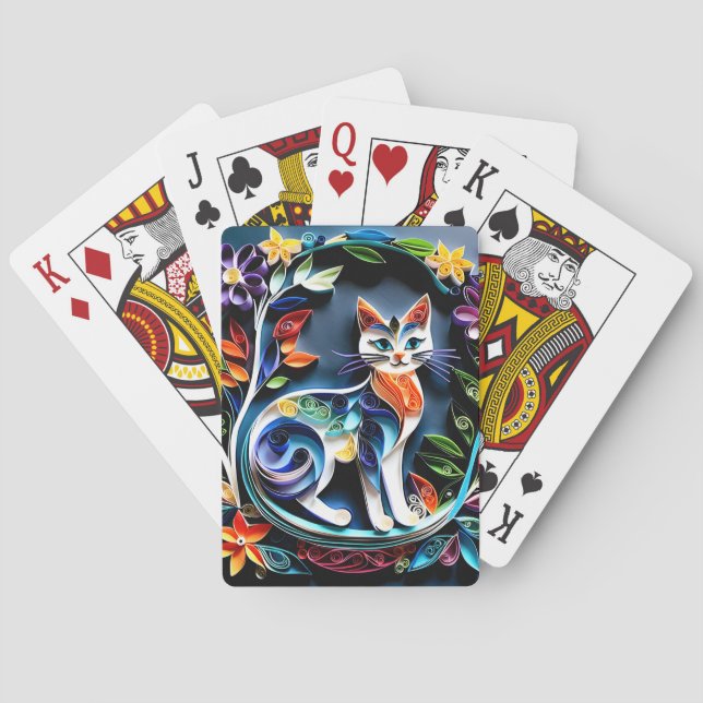 In many cultures, cats are believed to have magica poker cards (Back)