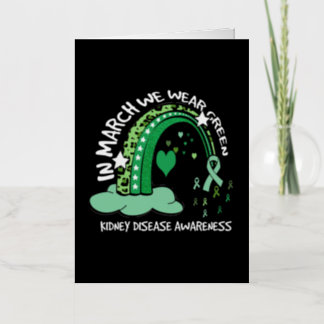 In March We Wear Green Rainbow Kidney Disease Awar Foil Greeting Card