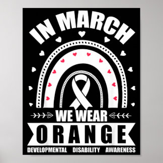 In march wear orange developmental disability poster