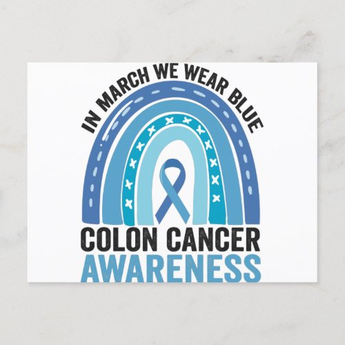 In Marsh We Wear Blue Colon Cancer Awareness Postcard
