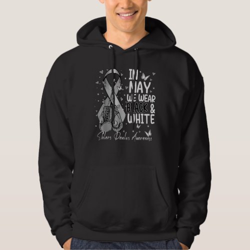 In May We Wear Black And White Ehlers Danlos Aware Hoodie