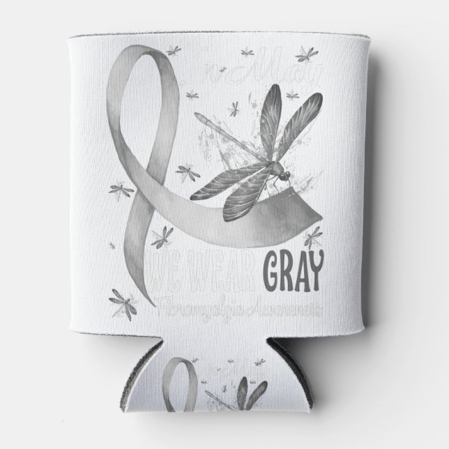 In May We Wear Gray Brain Cancer Awareness Can Cooler (Front)