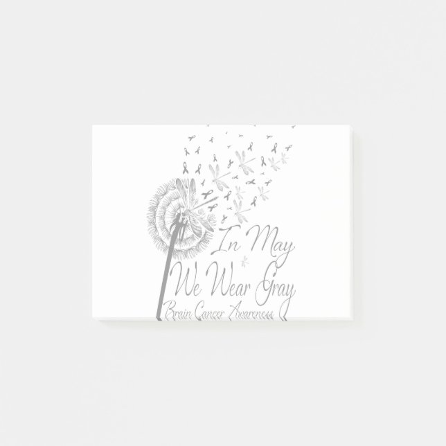 In May We Wear Gray Brain Cancer Awareness Post-it Notes (Front)