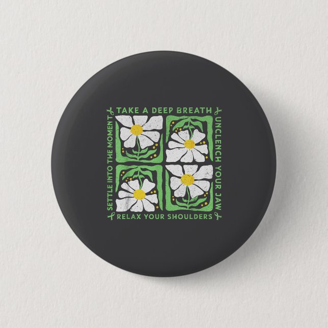 In May We Wear Green Mental Health Awareness  Button (Front)