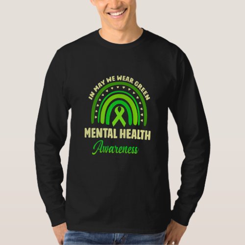 In May We Wear Green Mental Health Awareness Month T_Shirt