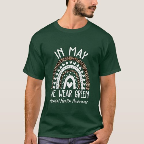 In May We Wear Green Mental Health Awareness Month T_Shirt