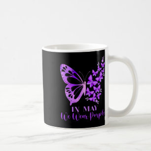 In May We Wear Purple Butterfly Lupus Awareness Coffee Mug